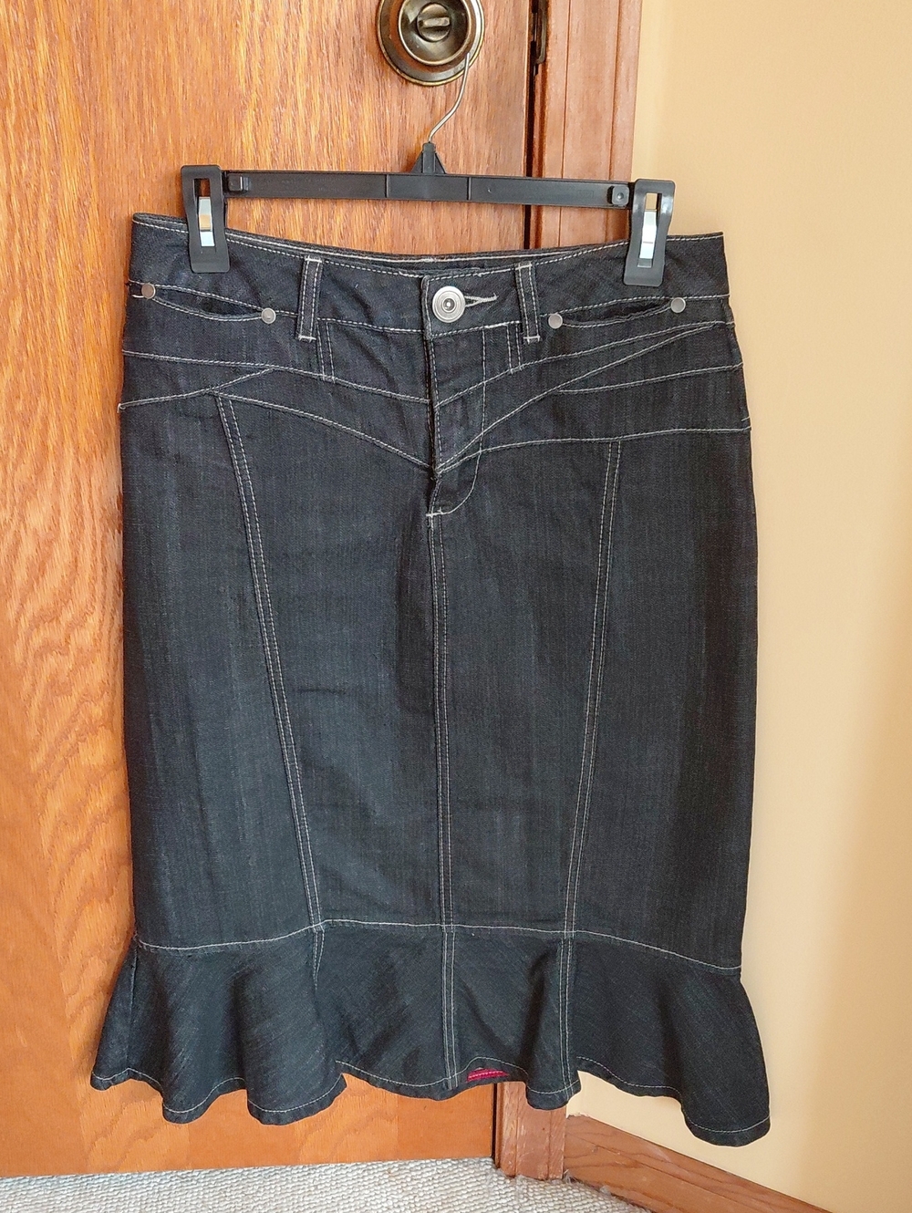 Black Denim Skirt